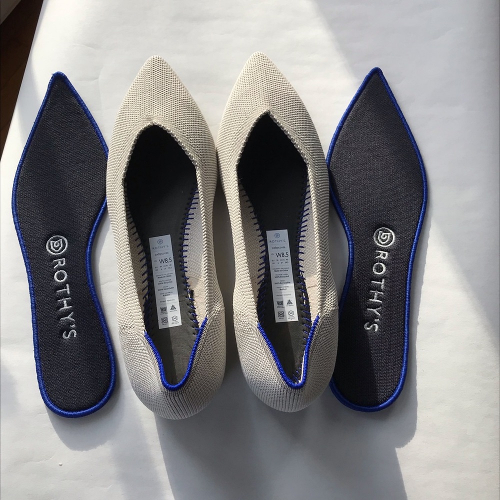 Nwot Rothy's The Point In Flax Birdseye Size 8.5 - image 8